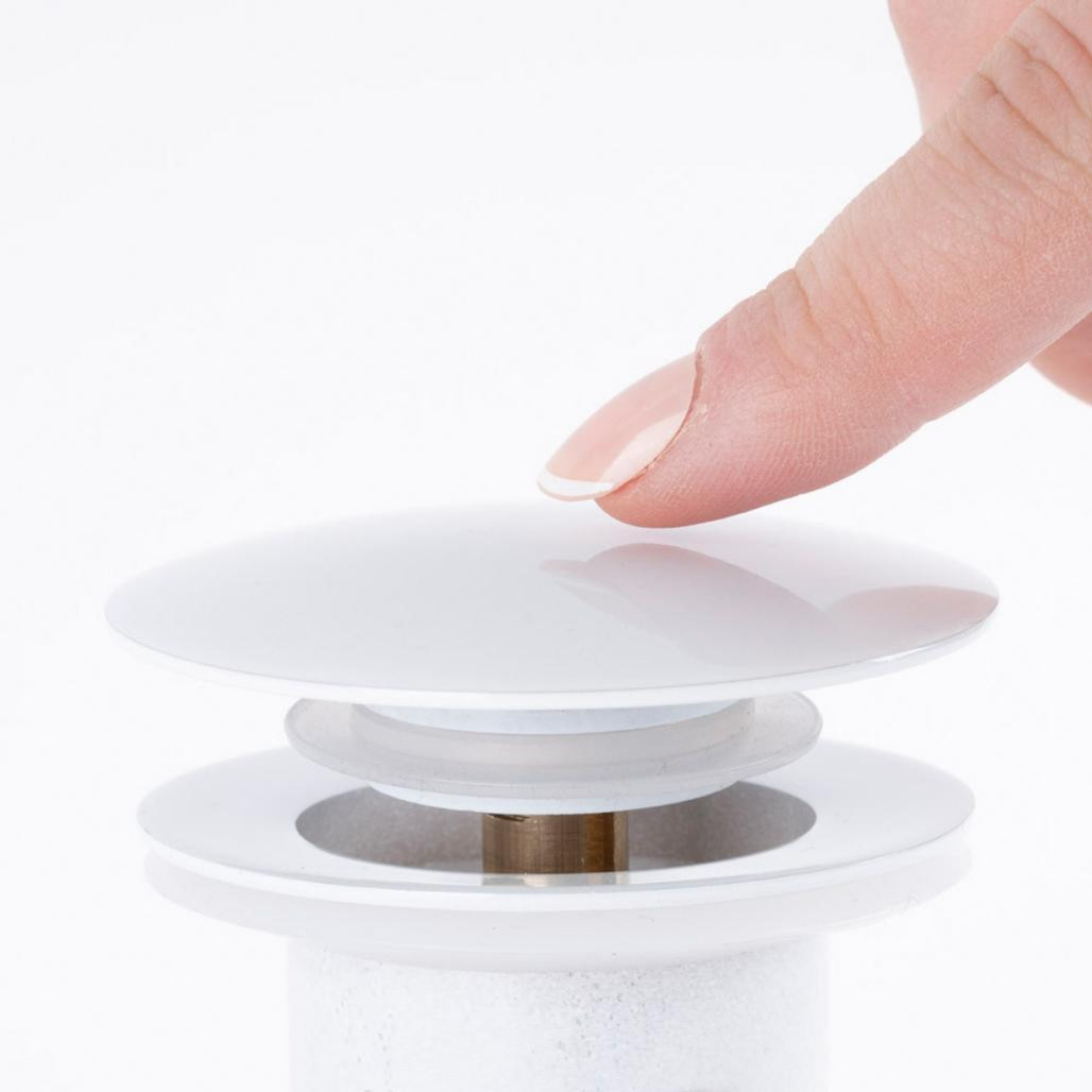 Bonde clic-clac lavabo sans trop plein, blanc Bonde clic-clac lavabo sans trop plein, blanc