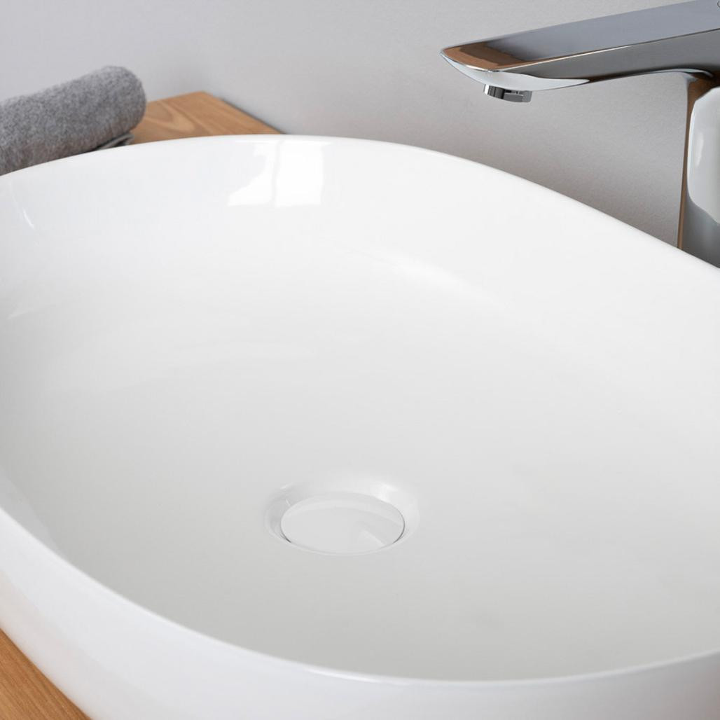 Bonde clic-clac lavabo sans trop plein, blanc Bonde clic-clac lavabo sans trop plein, blanc
