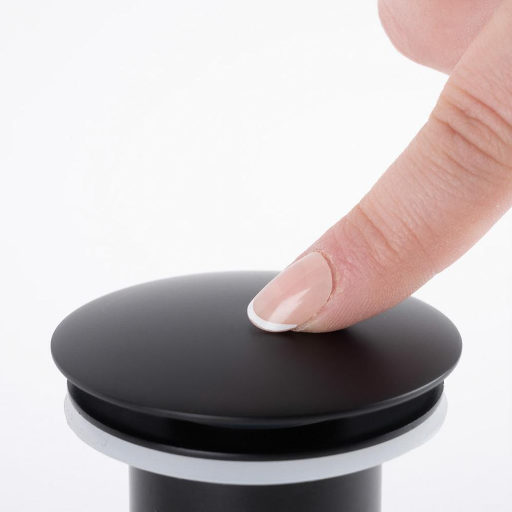Bonde lavabo sans trop plein, clic-clac, noir Bonde lavabo sans trop plein, clic-clac, noir