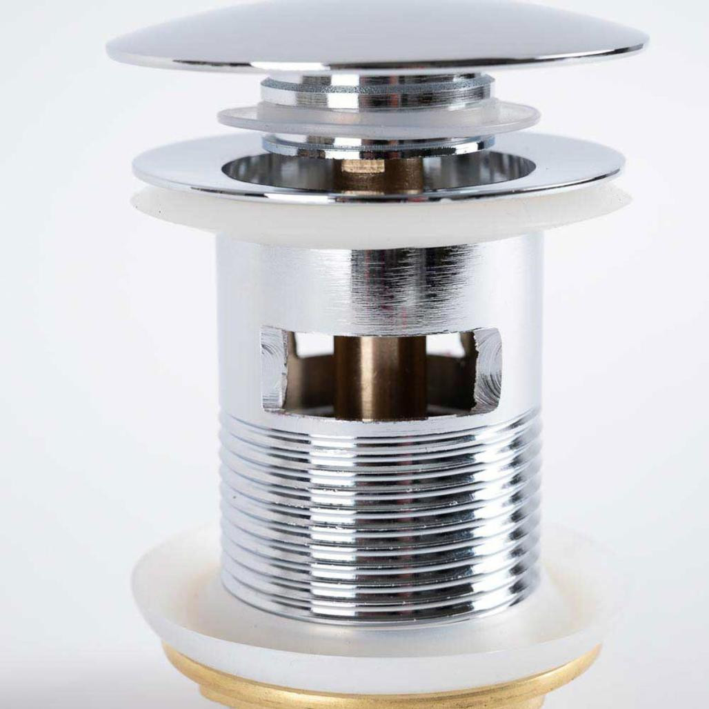 Bonde lavabo pop up avec trop plein, chromé