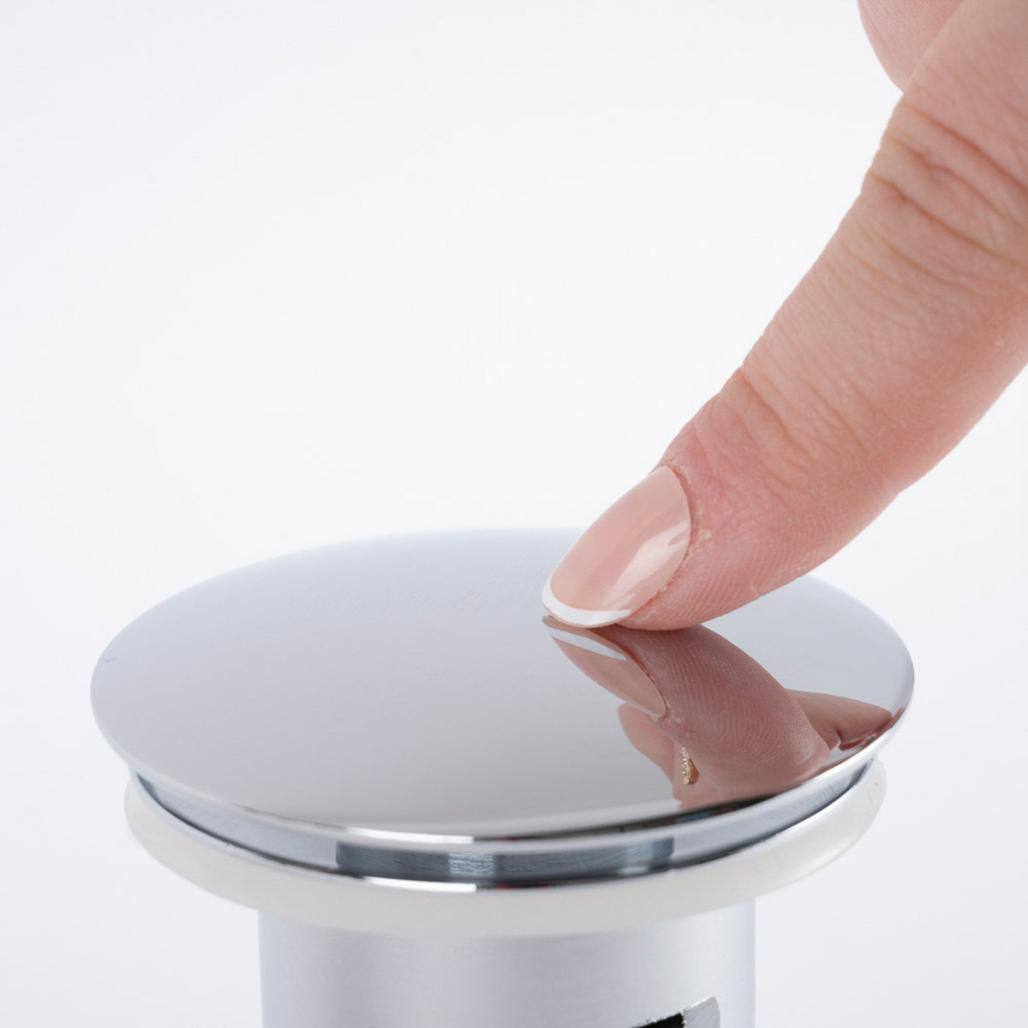 Bonde lavabo pop up avec trop plein, chromé