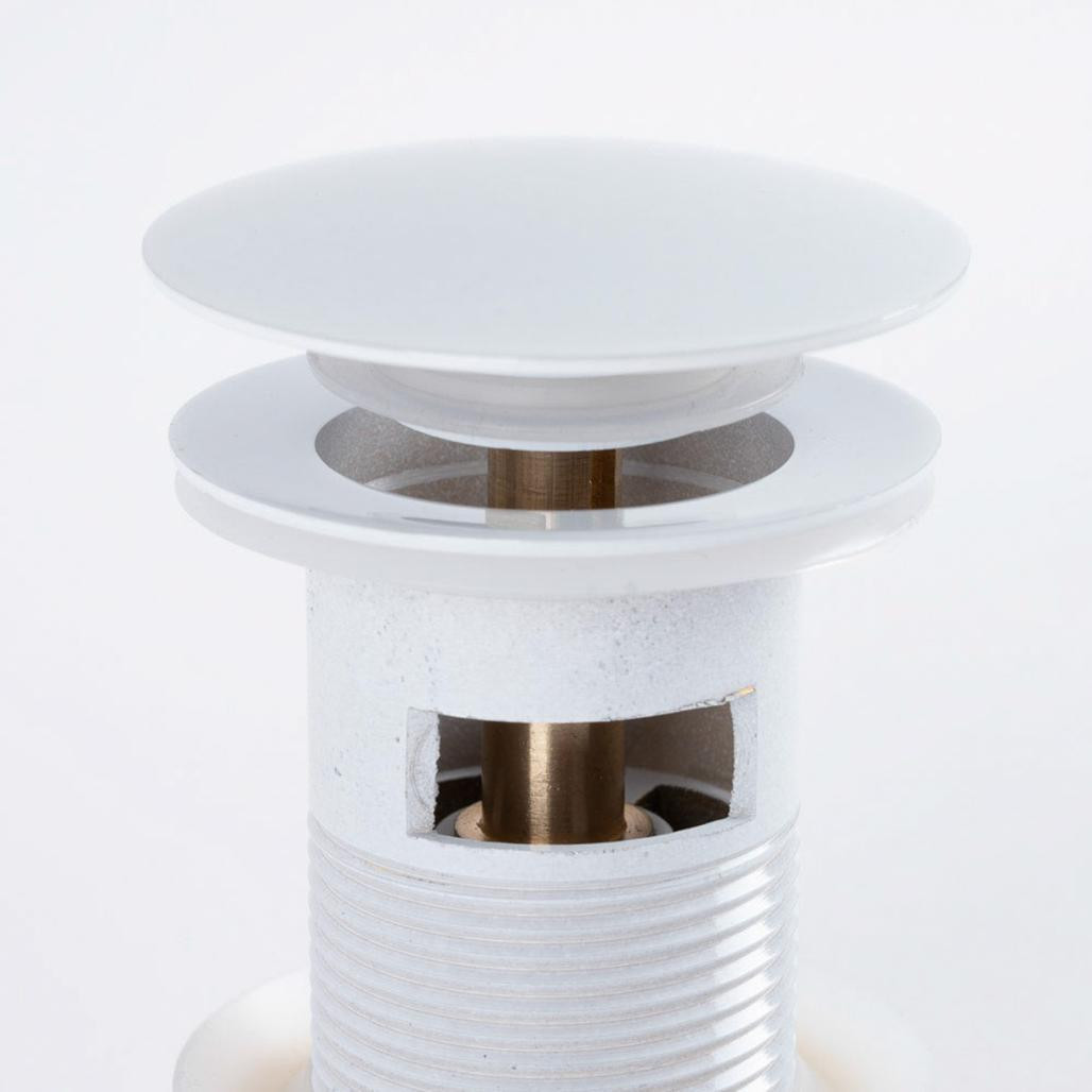 Bonde pop up avec trop plein pour lavabo, blanc Bonde pop up avec trop plein pour lavabo, blanc