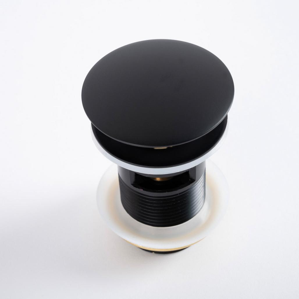 Bonde clic-clac pour lavabo avec trop plein , noir Bonde clic-clac pour lavabo avec trop plein , noir