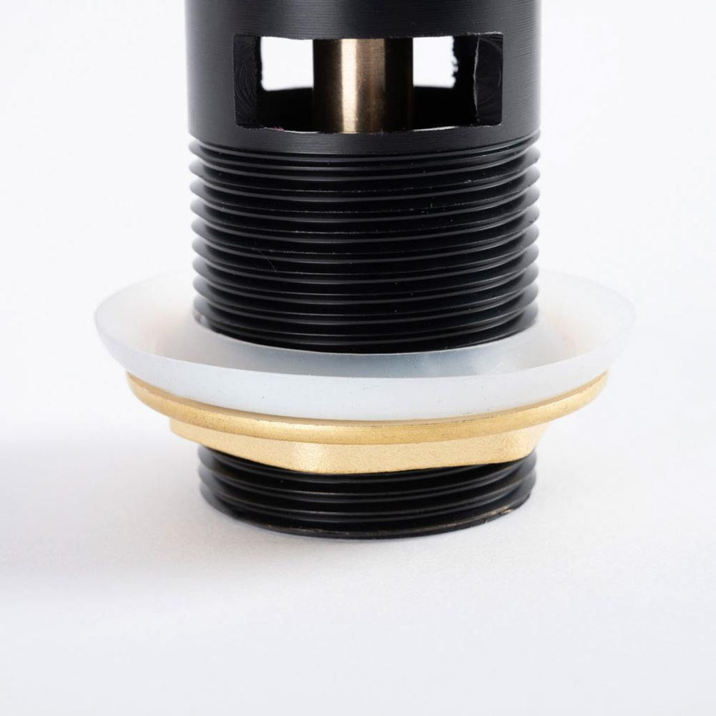 Bonde clic-clac pour lavabo avec trop plein , noir Bonde clic-clac pour lavabo avec trop plein , noir