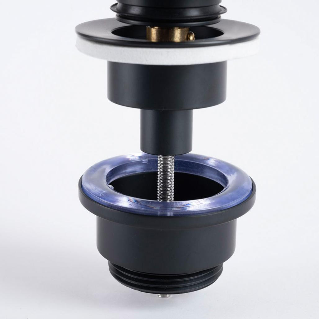 Bonde vidage de lavabo universelle, pop up, noir