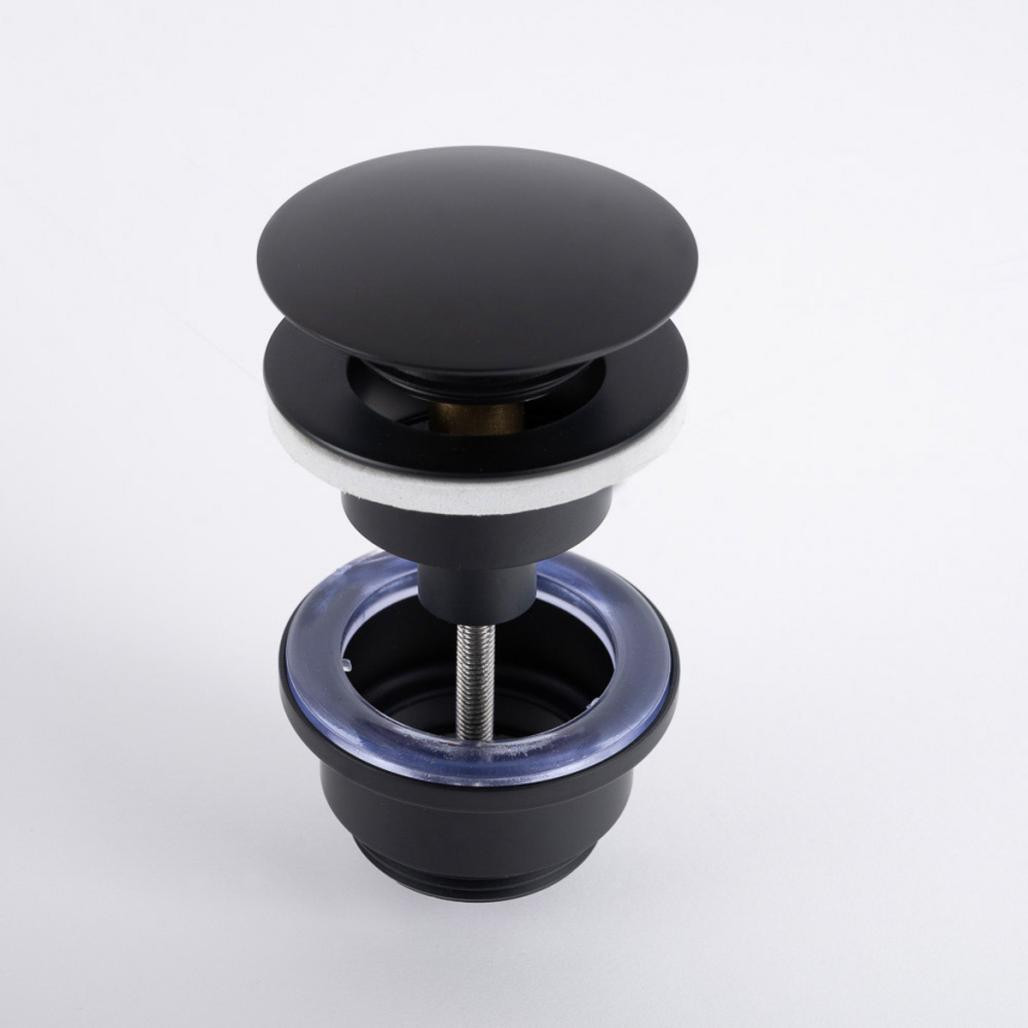 Bonde vidage de lavabo universelle, pop up, noir