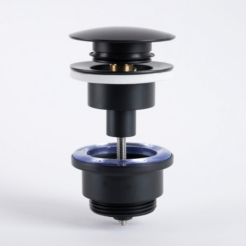 Bonde vidage de lavabo universelle, pop up, noir