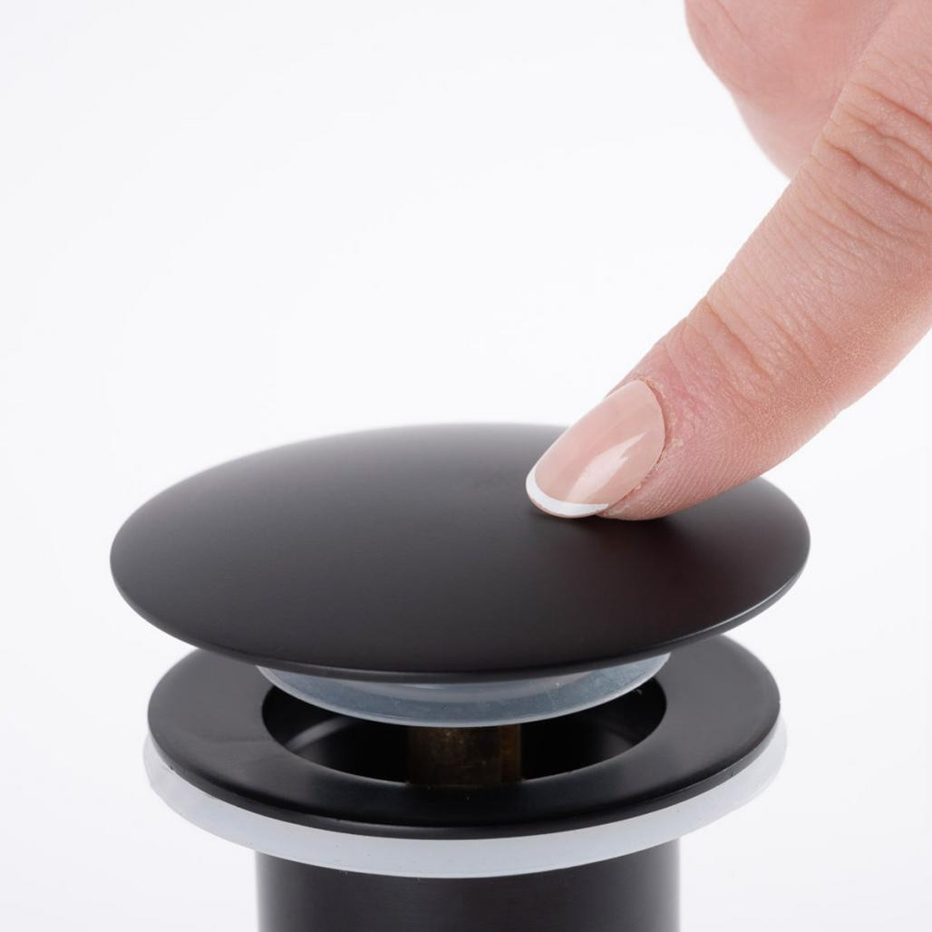 Bonde vidage de lavabo universelle, pop up, noir