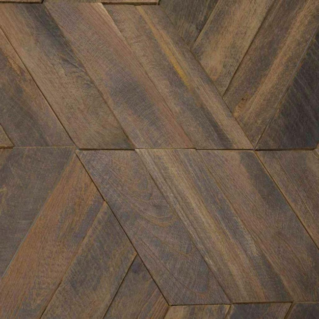 Revêtement en teck recyclé naturel hexagonal plaque 28 x 24 cm