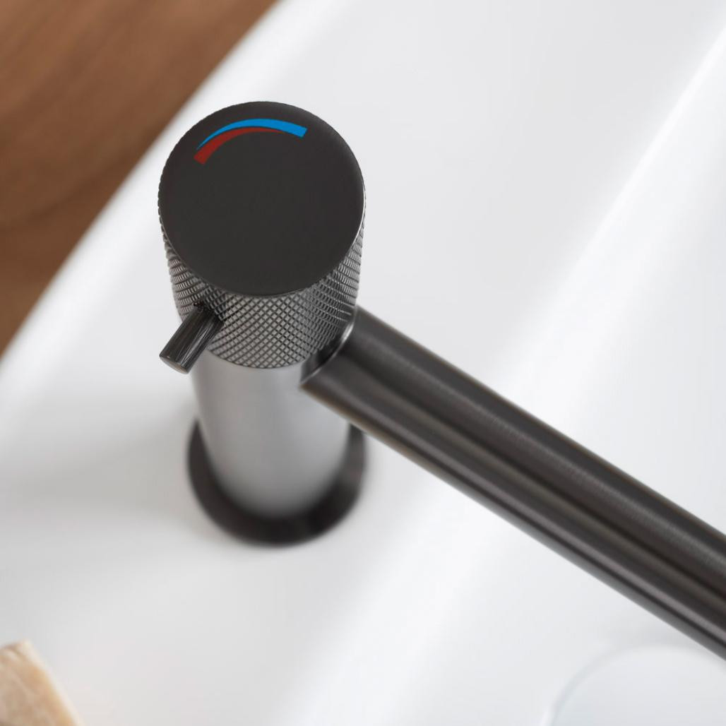 Robinet lavabo mitigeur progressif Irminio gun-métal Robinet lavabo mitigeur progressif Irminio gun-métal