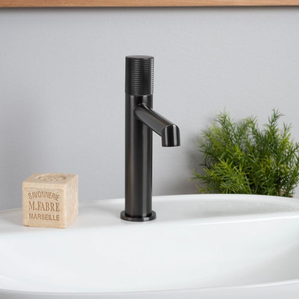 Robinet lavabo mitigeur progressif Irminio gun-métal Robinet lavabo mitigeur progressif Irminio gun-métal