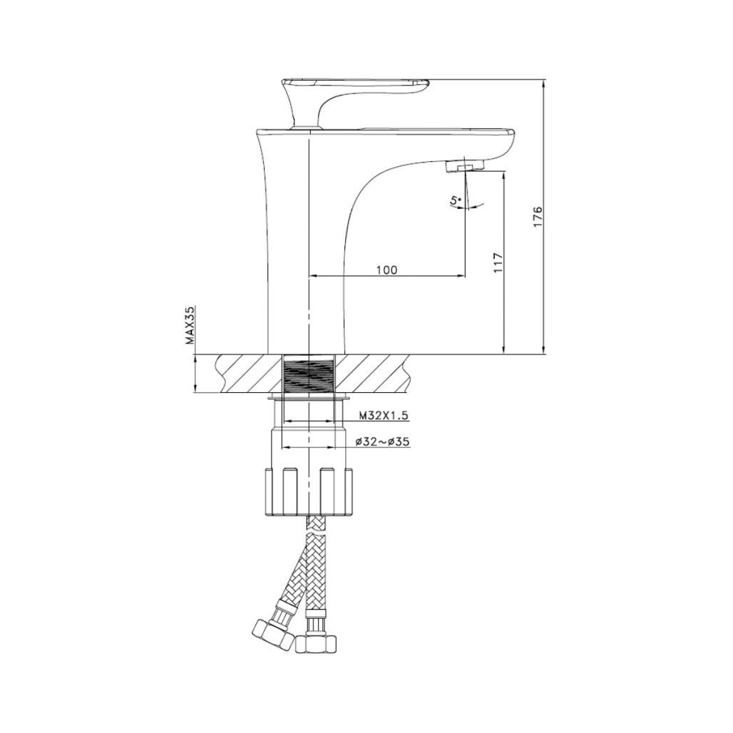Mitigeur pour lavabo Glomma blanc et chrome Mitigeur pour lavabo Glomma blanc et chrome