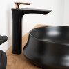 Robinet mitigeur pour vasque à poser Glomma noir et or rose