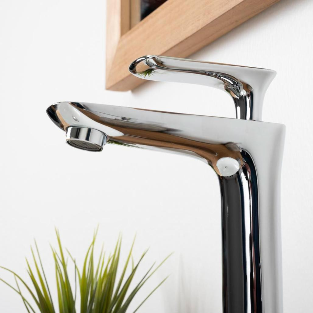 Robinet haut pour vasque salle de bain Ems chrome Robinet haut pour vasque salle de bain Ems chrome