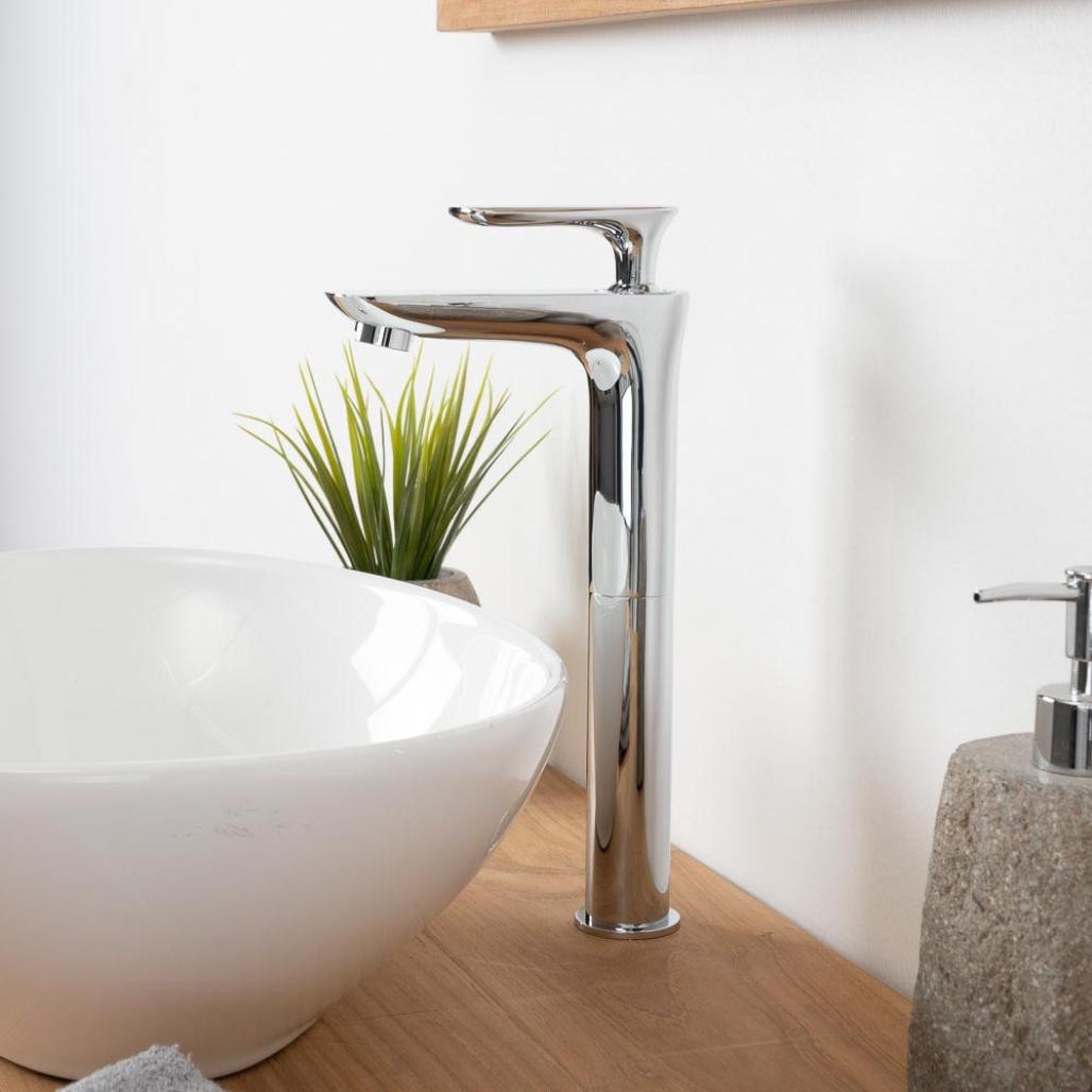 Robinet haut pour vasque salle de bain Ems chrome Robinet haut pour vasque salle de bain Ems chrome