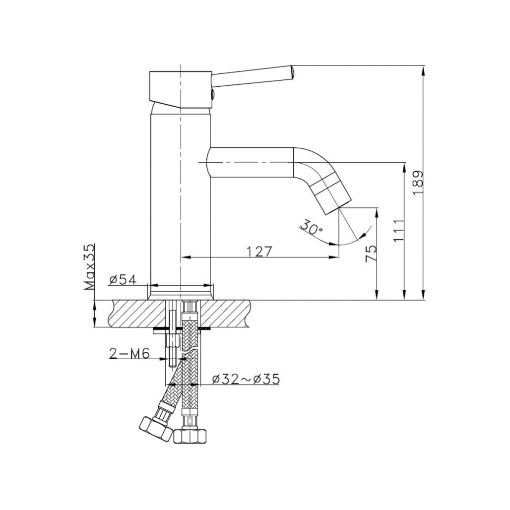 Robinet pour salle de bain moderne narva or rose