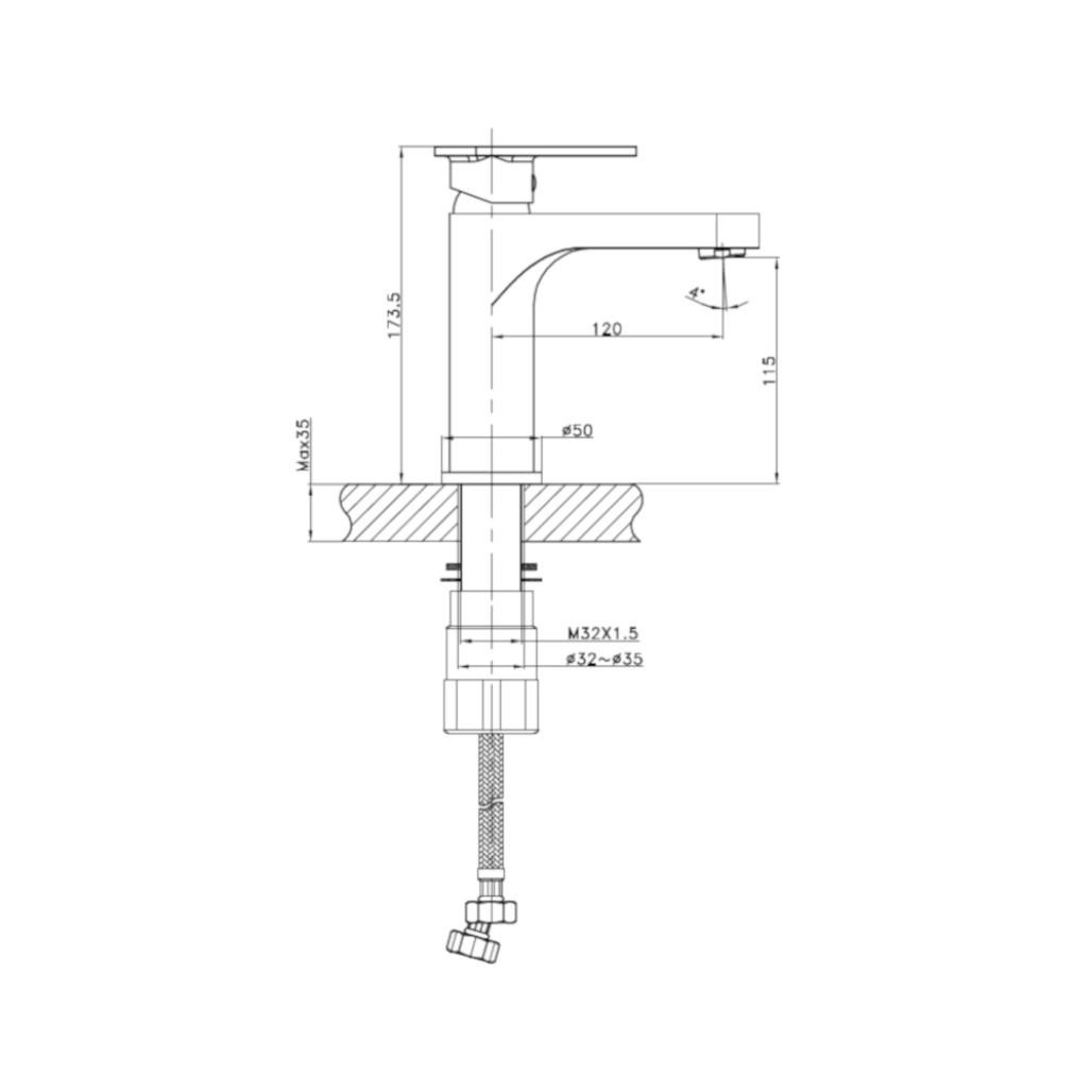 Mitigeur pour lavabo Arno chrome