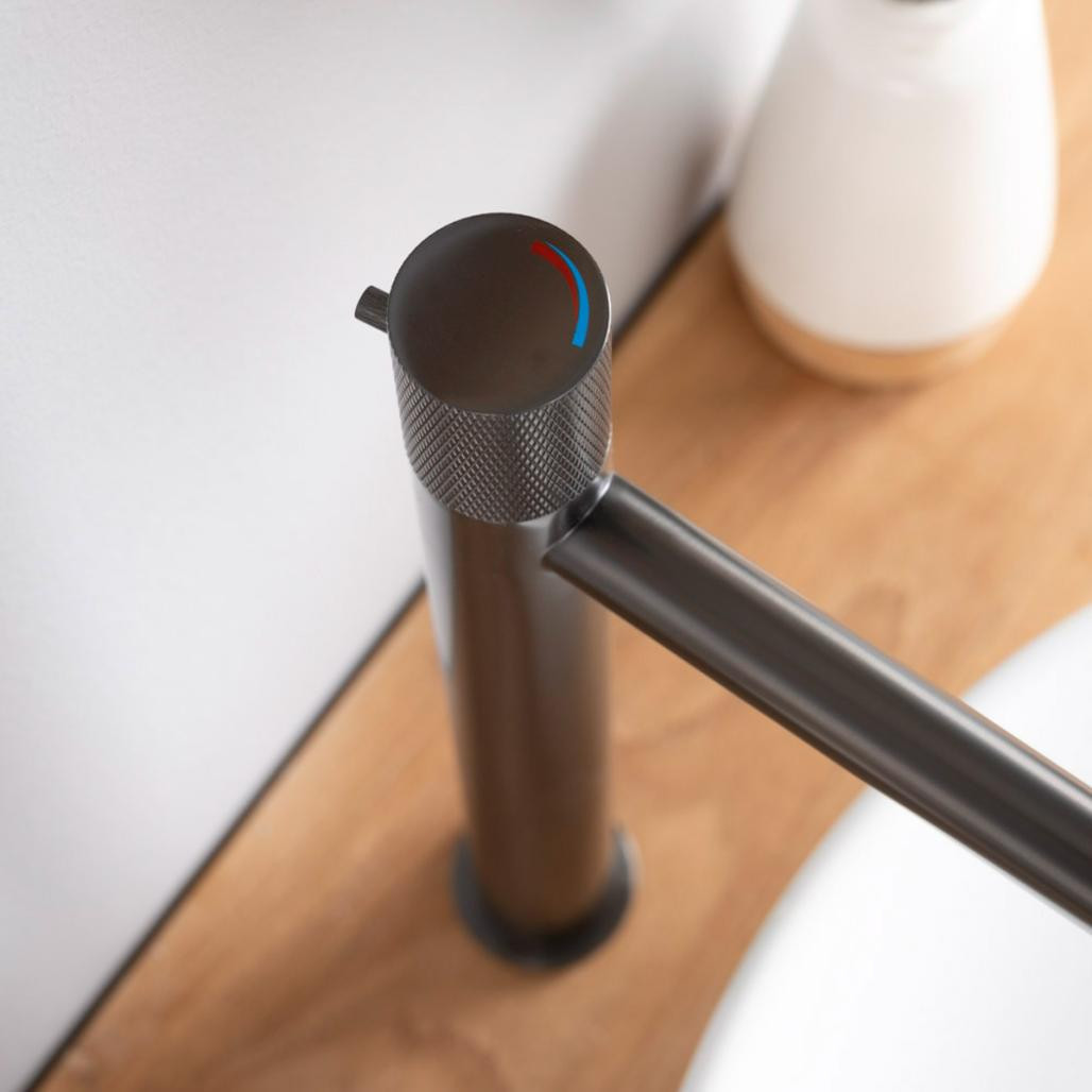 Mitigeur progressif haut pour vasque Irminio gun-métal Mitigeur progressif haut pour vasque Irminio gun-métal