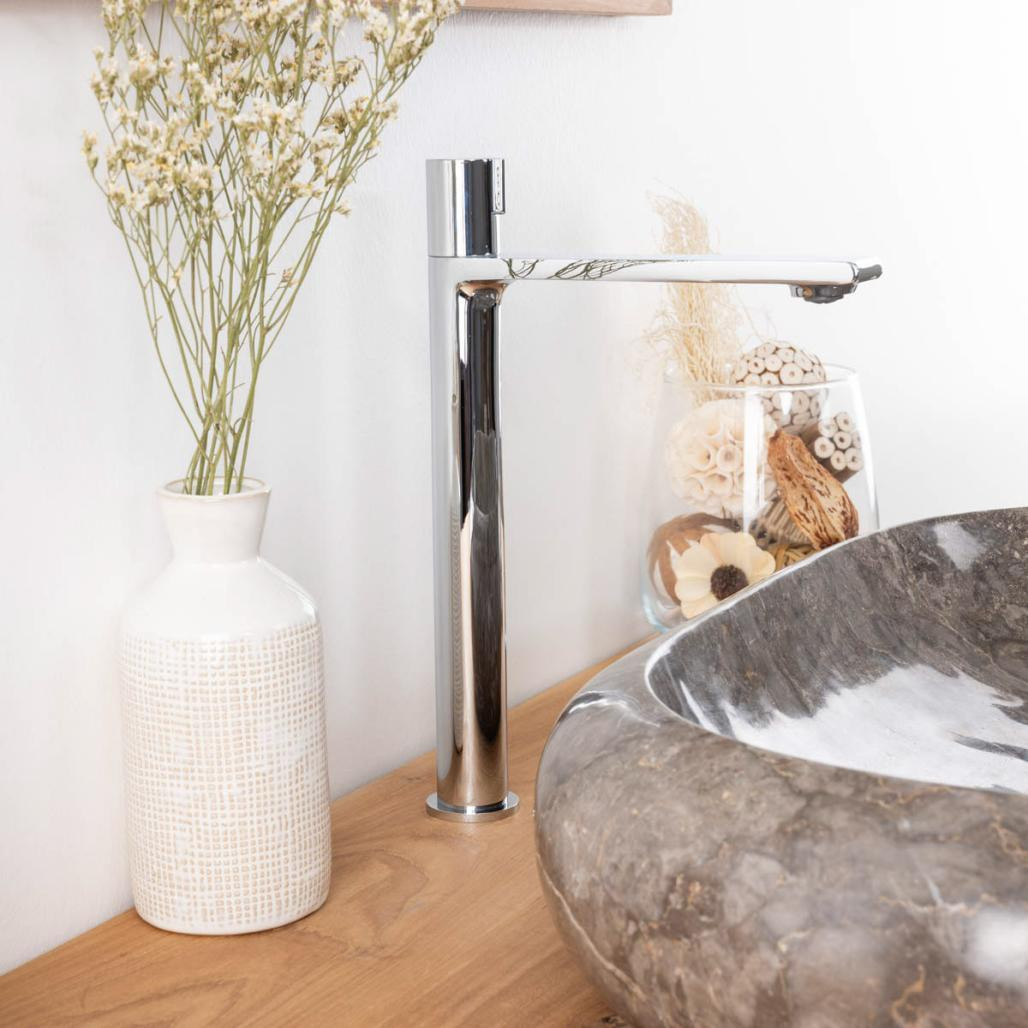 Mitigeur progressif lavabo haut chromé Tamise Mitigeur progressif lavabo haut chromé Tamise