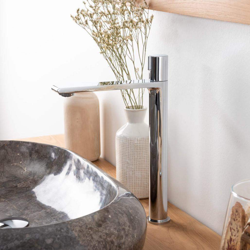 Mitigeur progressif lavabo haut chromé Tamise Mitigeur progressif lavabo haut chromé Tamise