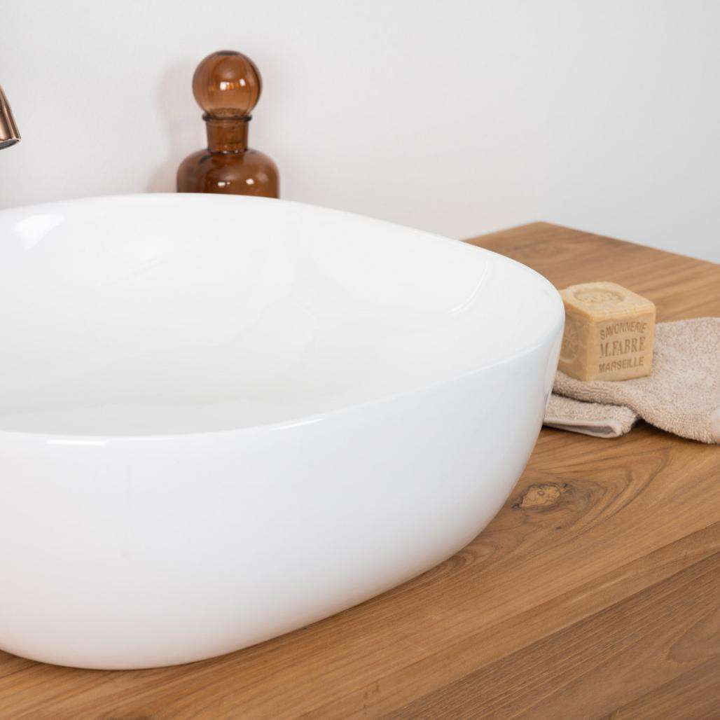 Vasque à poser en céramique Phébie 43cm