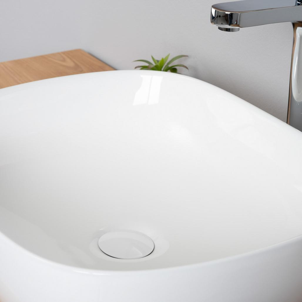 Vasque rectangulaire en céramique Phébie 50cm