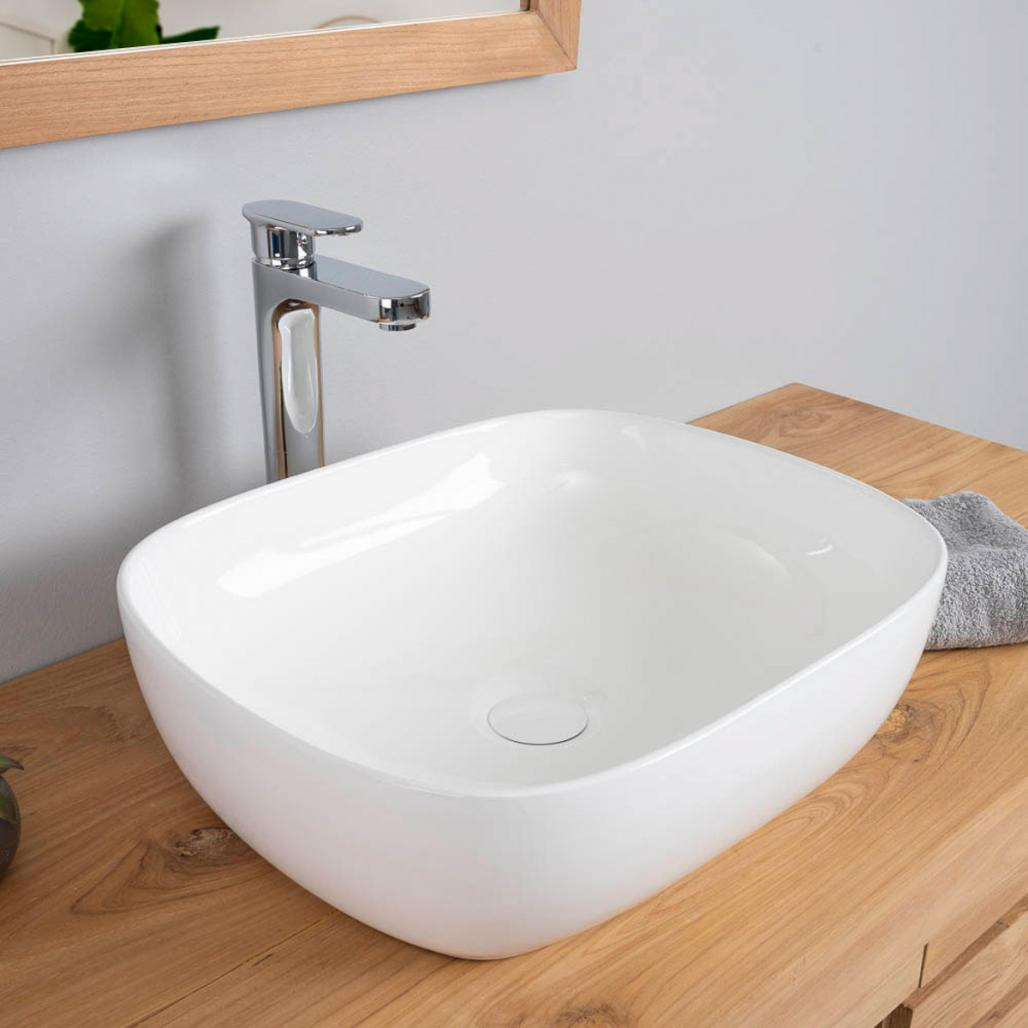 Vasque rectangulaire en céramique Phébie 50cm