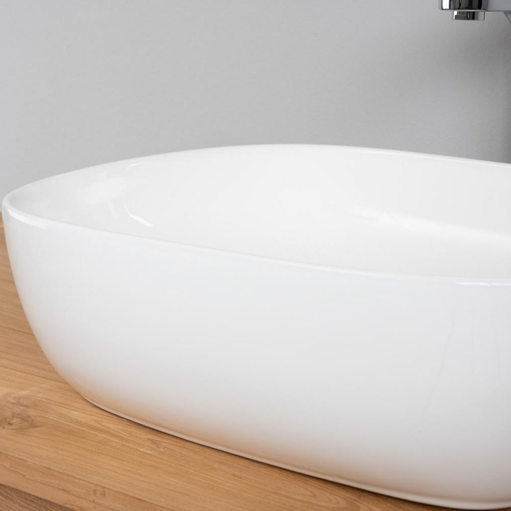 Vasque rectangulaire en céramique Phébie 50cm