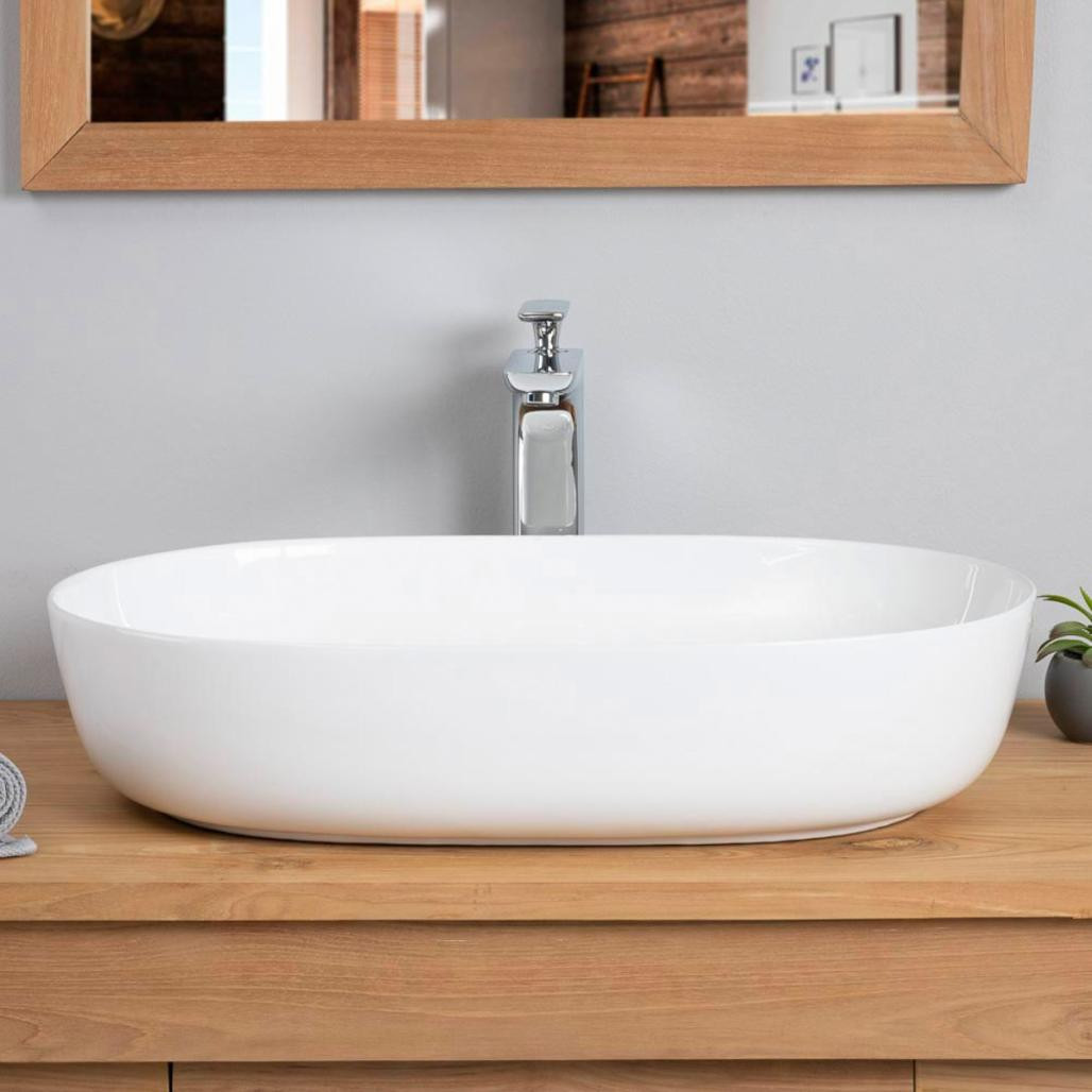 Vasque en céramique rectangulaire Phébie 61cm