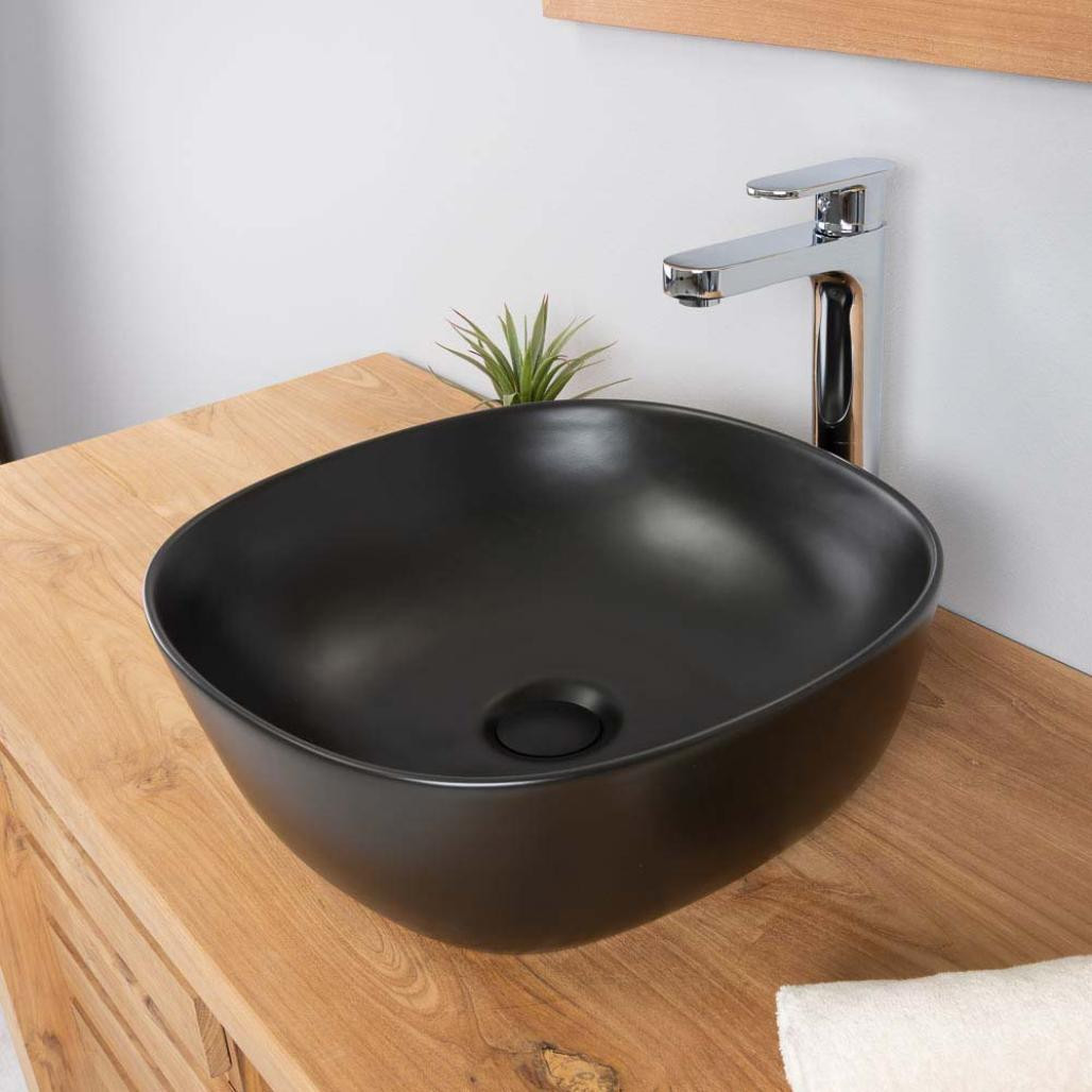 Vasque en céramique noir Phébie 43cm