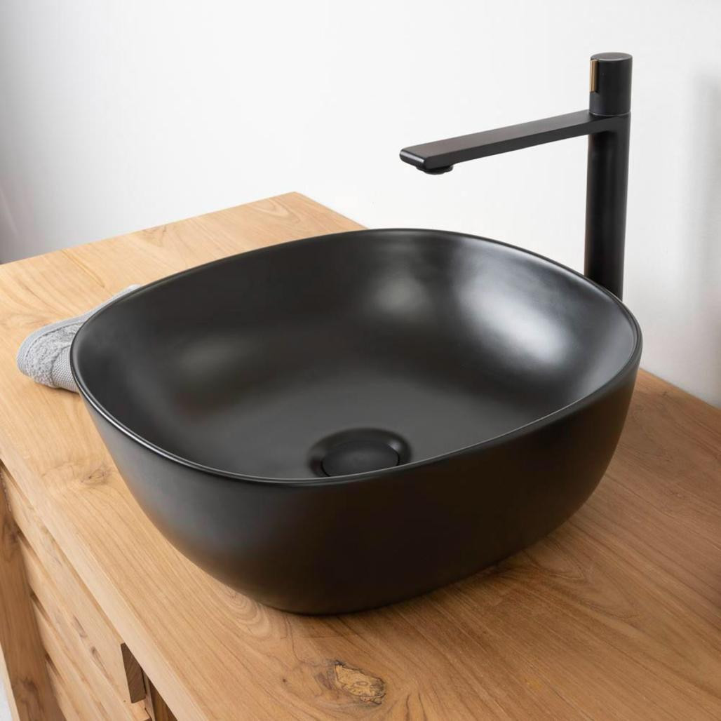Vasque en céramique noir Phébie 43cm