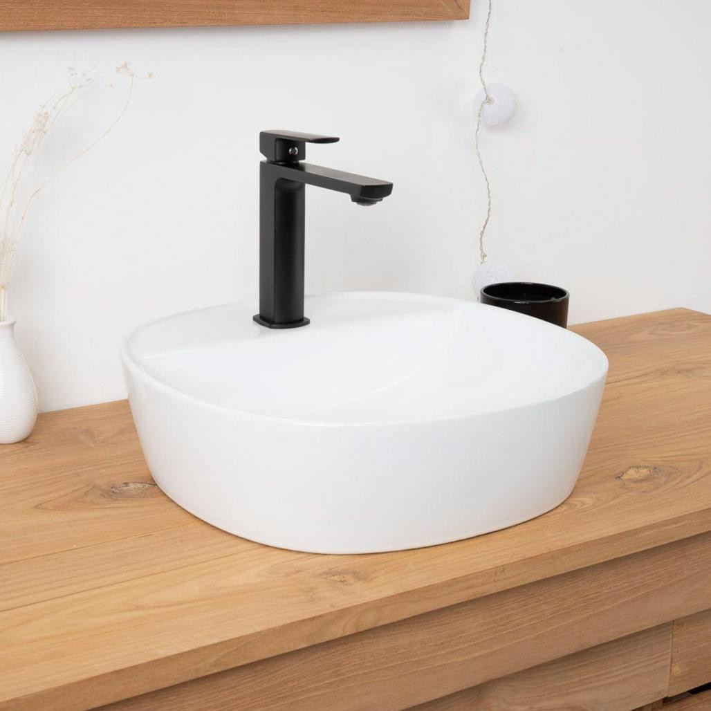 Vasque à poser en céramique avec plage Bahia 41cm