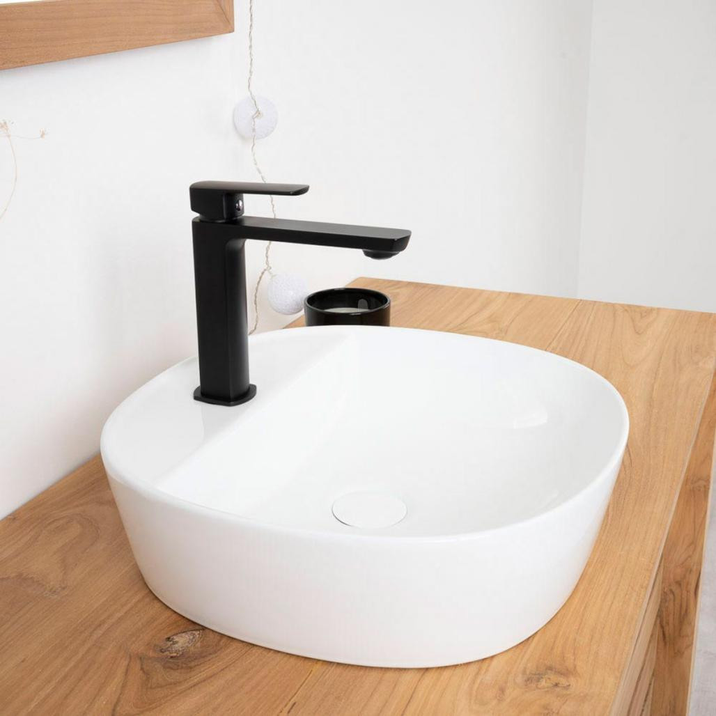 Vasque à poser en céramique avec plage Bahia 41cm