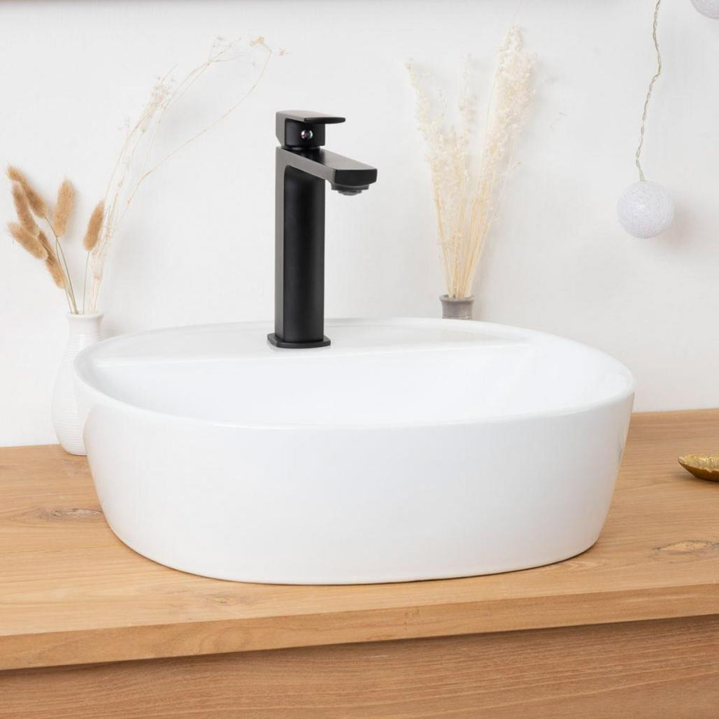 Vasque à poser en céramique avec plage Bahia 41cm