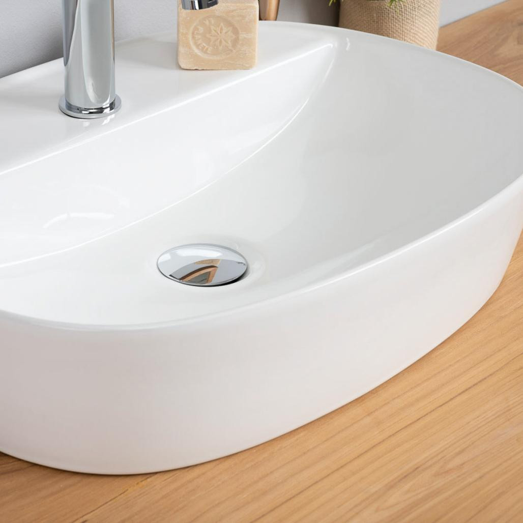 Vasque en céramique avec plage Bahia 50cm Vasque en céramique avec plage Bahia 50cm