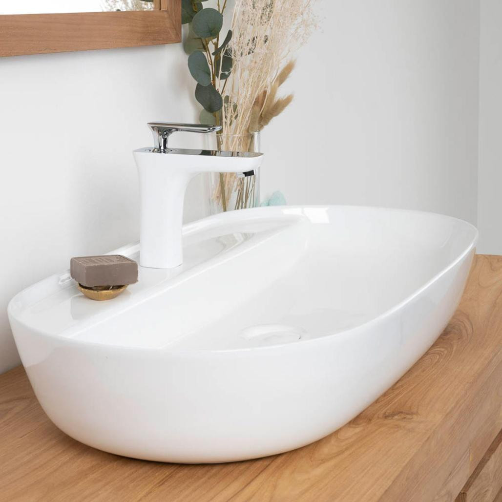 Grande vasque en céramique avec plage Bahia 82cm