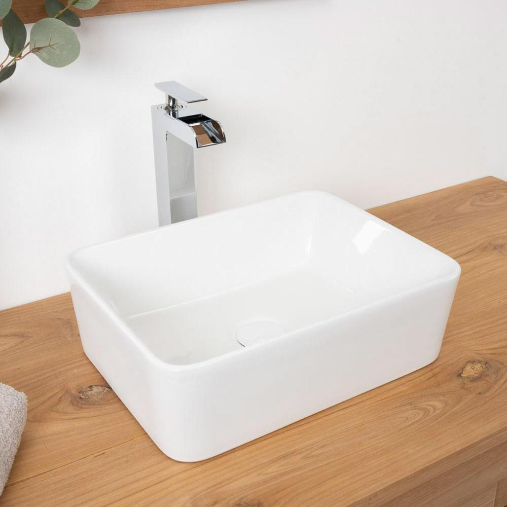 Vasque rectangulaire à poser céramique Gordon 40cm