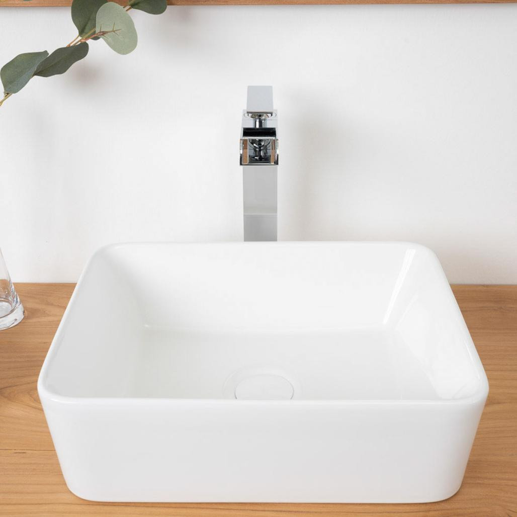 Vasque rectangulaire à poser céramique Gordon 40cm