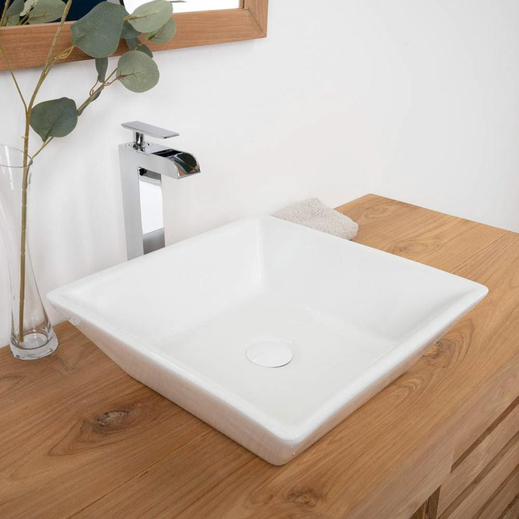Vasque carré en céramique Nash 41cm
