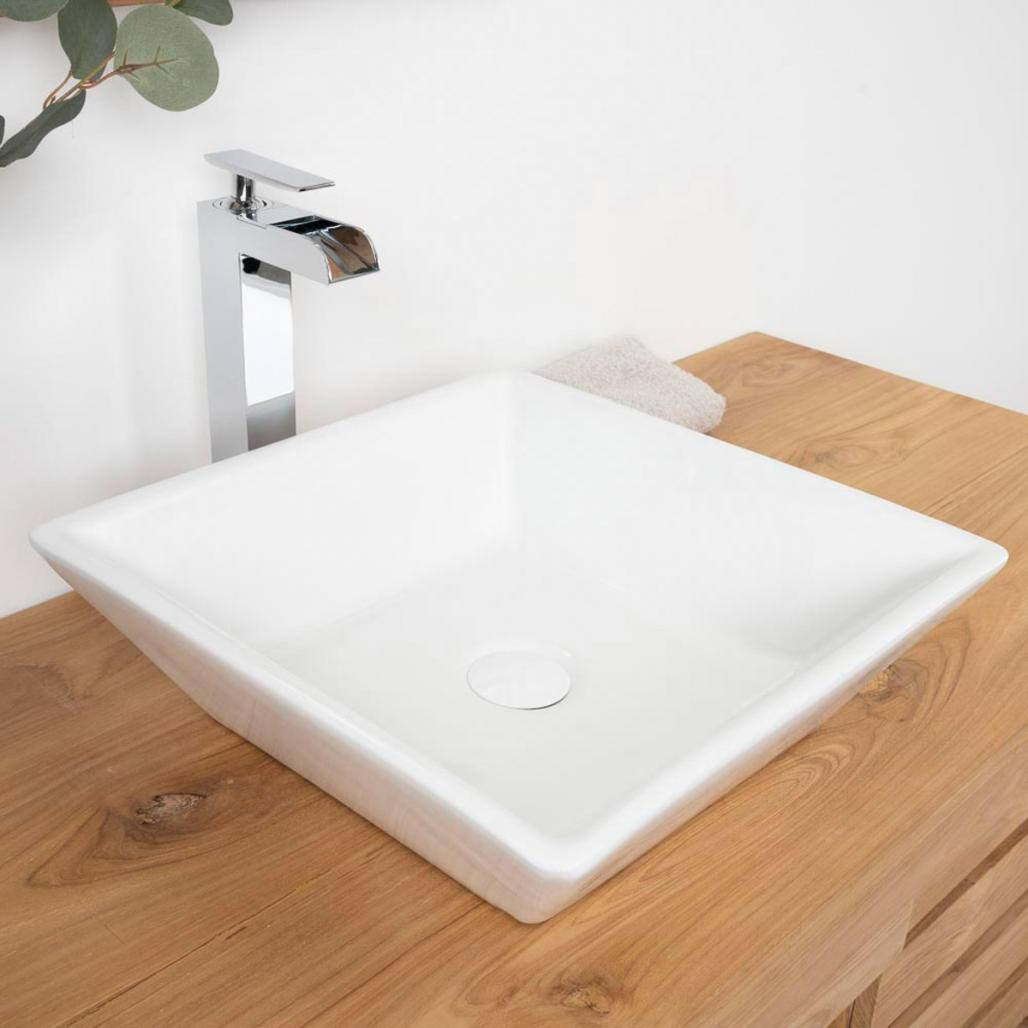 Vasque carré en céramique Nash 41cm