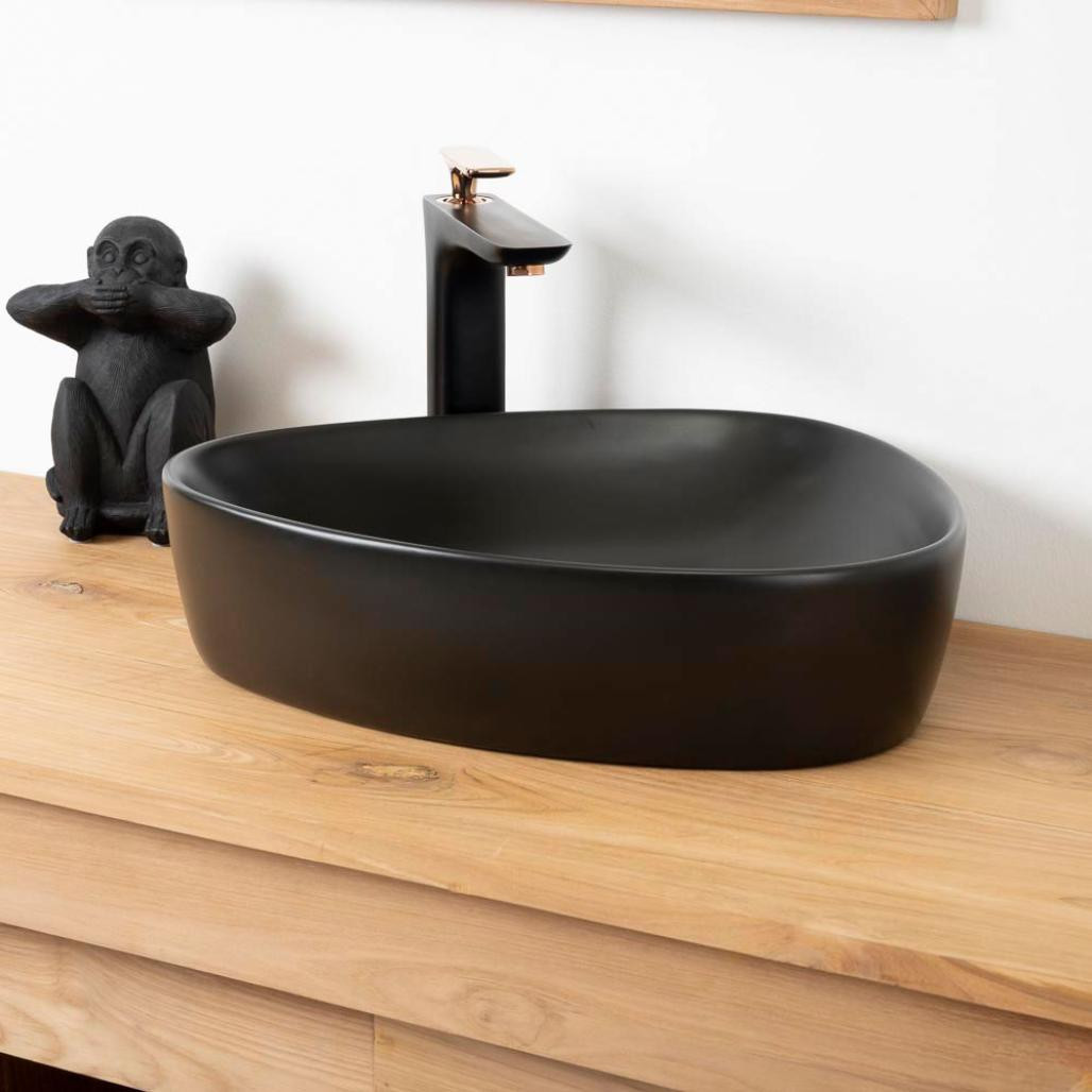Vasque en céramique noir Tanga 50cm