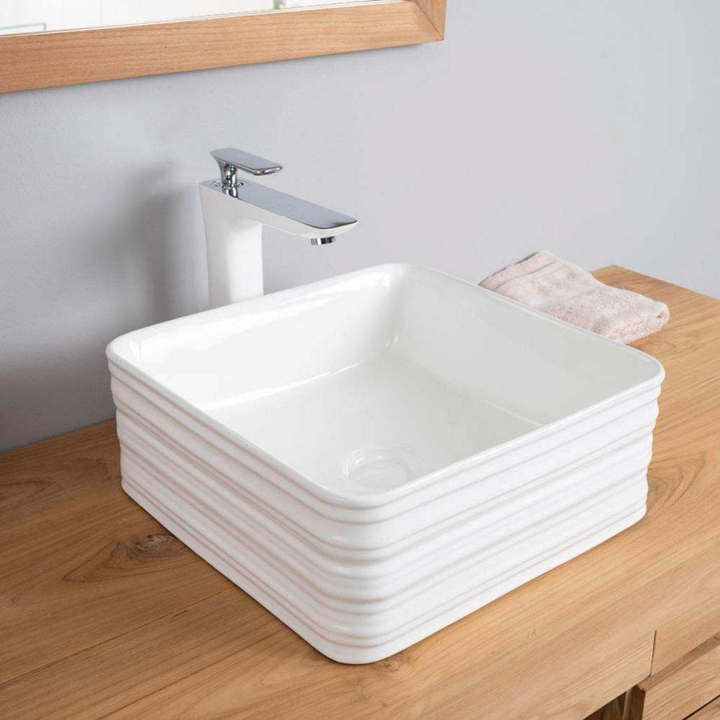 Vasque en céramique carré Trooper 39cm