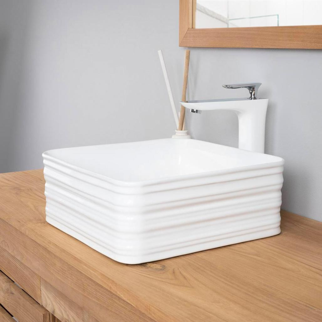 Vasque en céramique carré Trooper 39cm Vasque en céramique carré Trooper 39cm