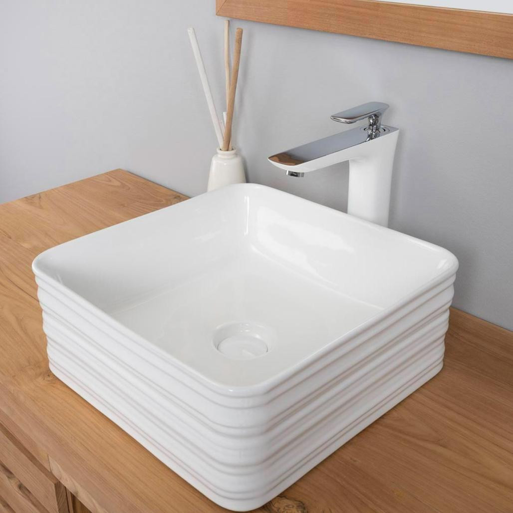 Vasque en céramique carré Trooper 39cm Vasque en céramique carré Trooper 39cm