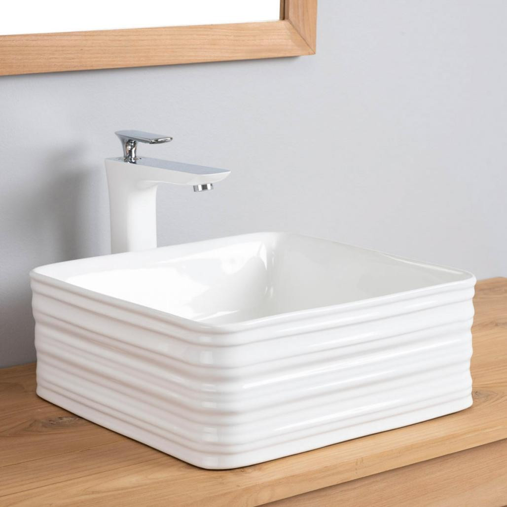Vasque en céramique carré Trooper 39cm Vasque en céramique carré Trooper 39cm
