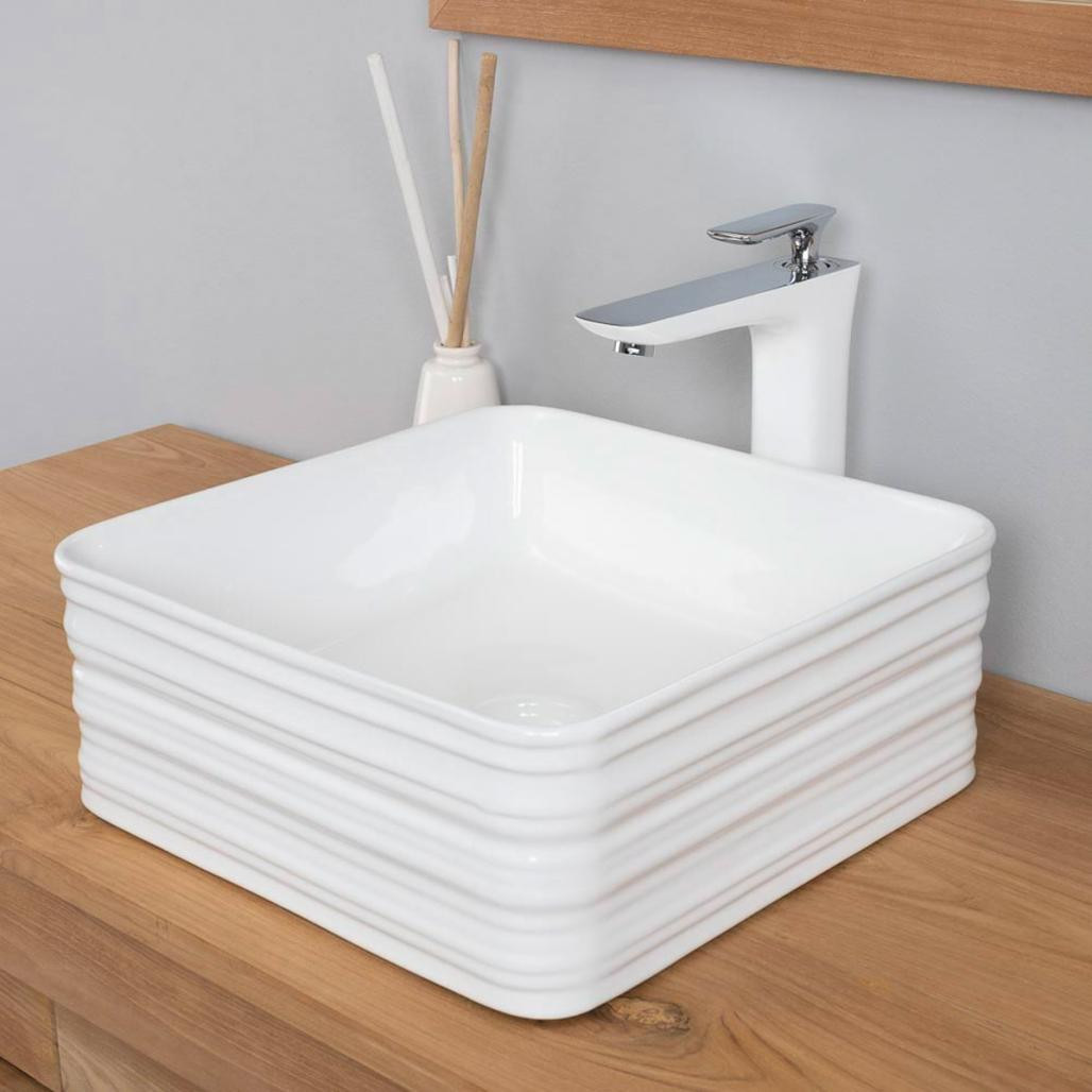 Vasque en céramique carré Trooper 39cm Vasque en céramique carré Trooper 39cm