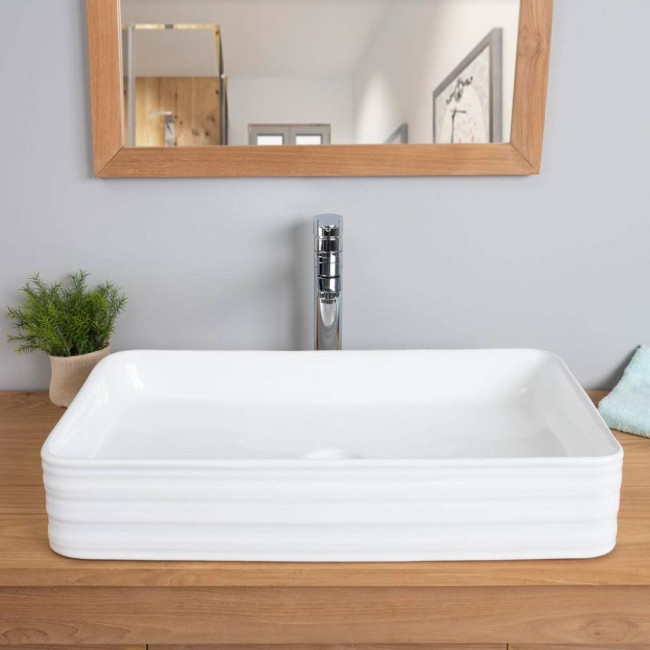 Vasque en céramique rectangulaire Trooper 67cm