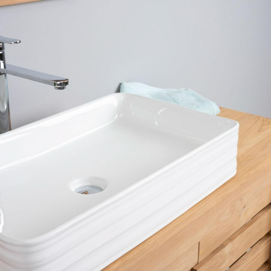 Vasque en céramique rectangulaire Trooper 67cm