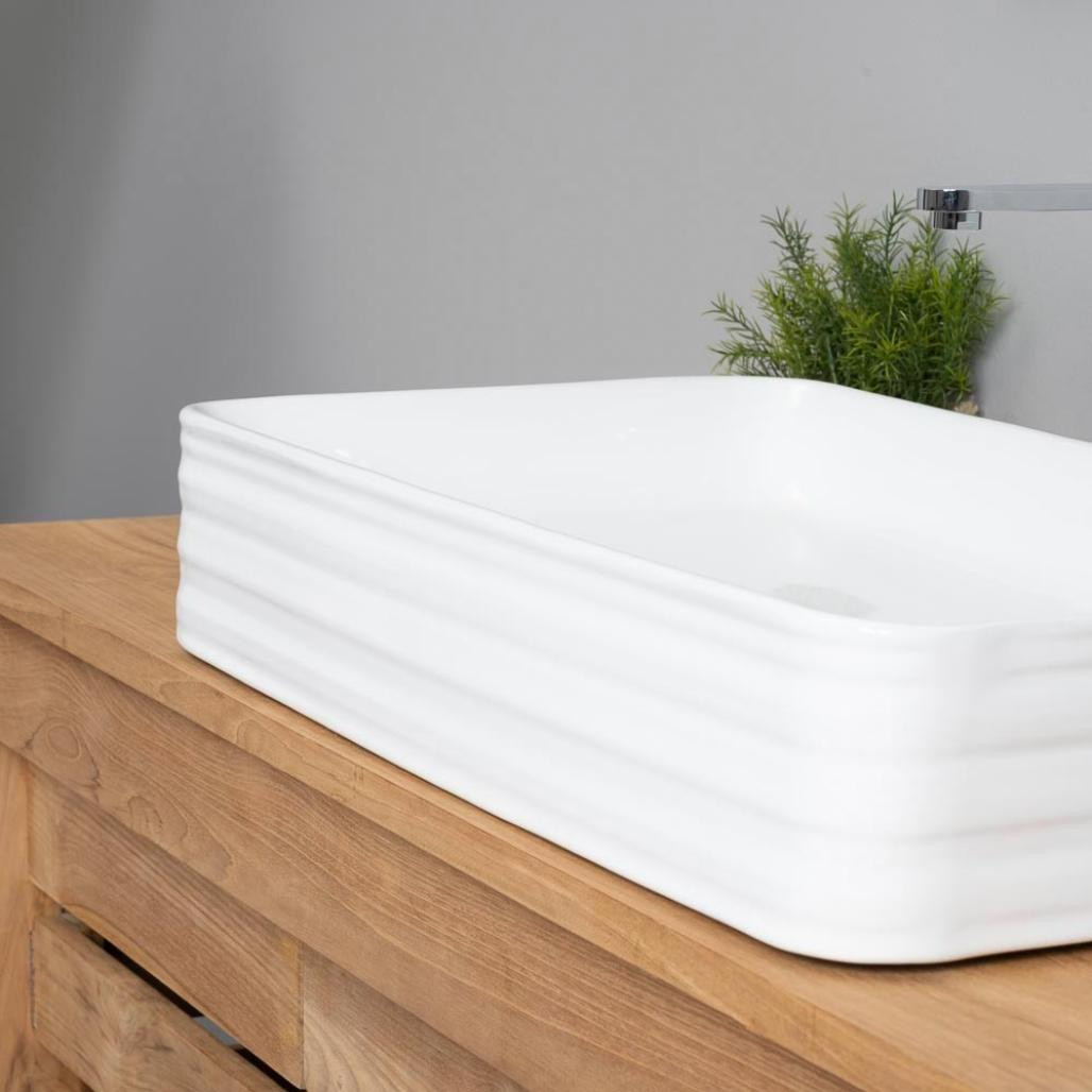 Vasque en céramique rectangulaire Trooper 67cm