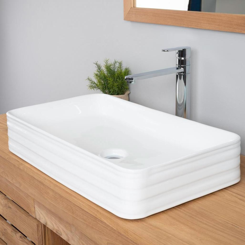 Vasque en céramique rectangulaire Trooper 67cm